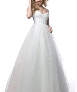 Sherri Hill - 51990 Sequined Off-Shoulder Tulle Ballgown