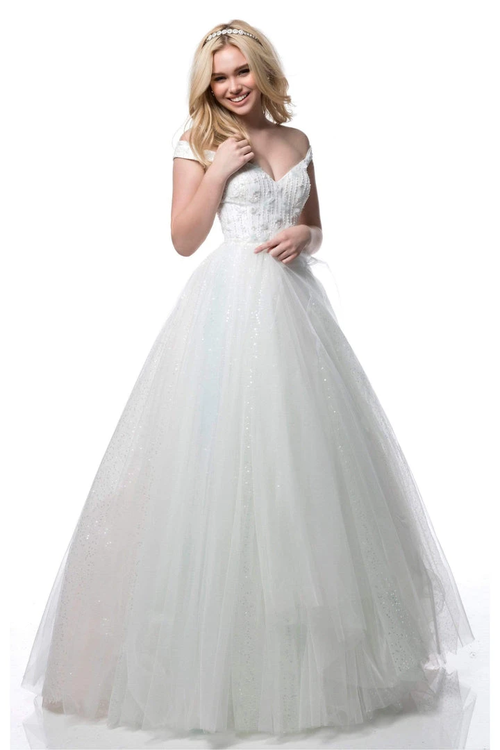 Sherri Hill - 51990 Sequined Off-Shoulder Tulle Ballgown 5 Sherri Hill - 51990 Sequined Off-Shoulder Tulle Ballgown
