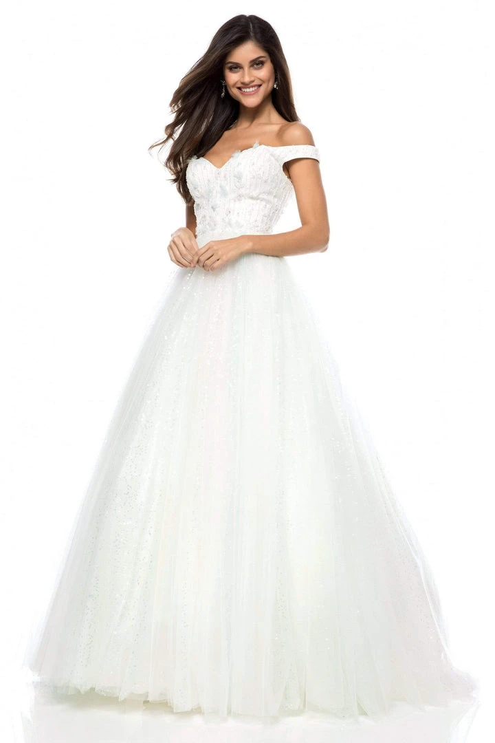 Sherri Hill - 51990 Sequined Off-Shoulder Tulle Ballgown 6 Sherri Hill - 51990 Sequined Off-Shoulder Tulle Ballgown