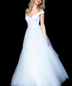 Sherri Hill - 51990 Sequined Off-Shoulder Tulle Ballgown 12 Sherri Hill - 51990 Sequined Off-Shoulder Tulle Ballgown