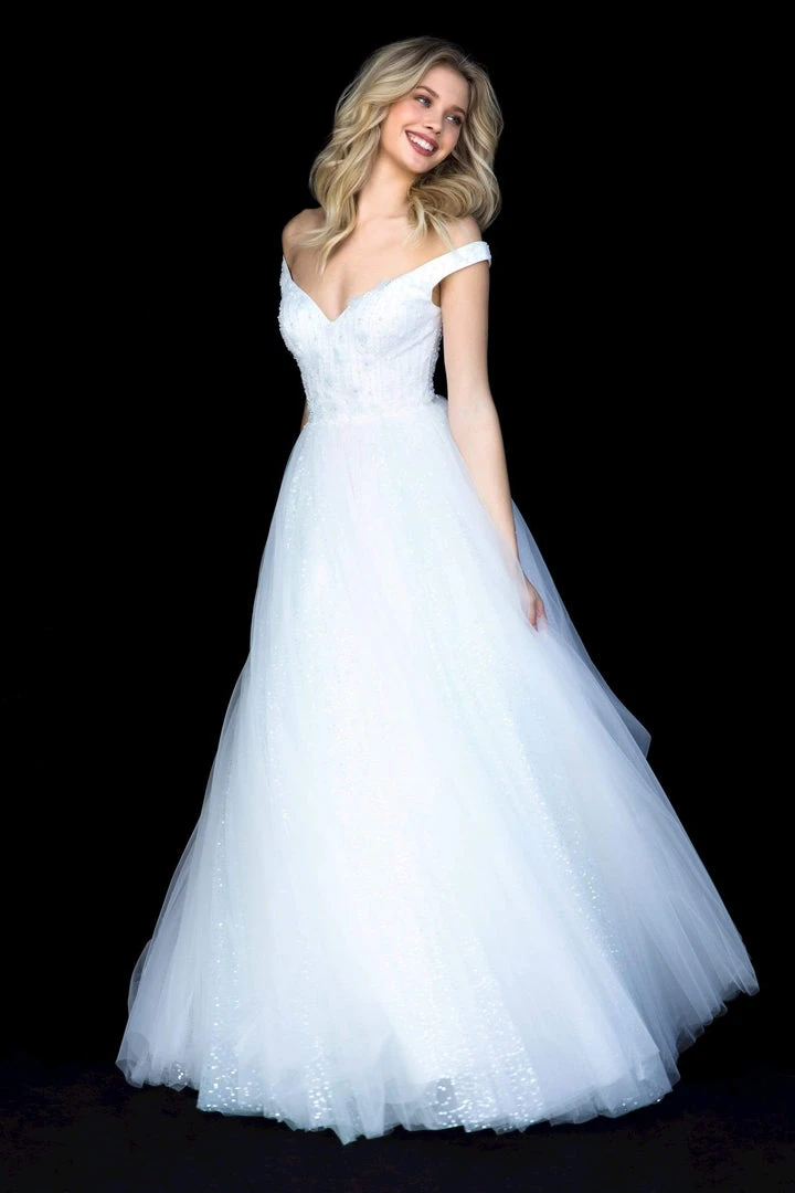 Sherri Hill - 51990 Sequined Off-Shoulder Tulle Ballgown 7 Sherri Hill - 51990 Sequined Off-Shoulder Tulle Ballgown