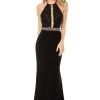 Sherri Hill - 51992 Lace Halter Jersey Trumpet Dress