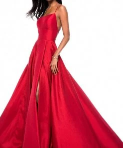 Sherri Hill - 52022 Scoop Taffeta Long A Line Dress