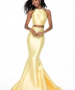 Sherri Hill - 52024 Strappy Two Piece Halter Mermaid Gown
