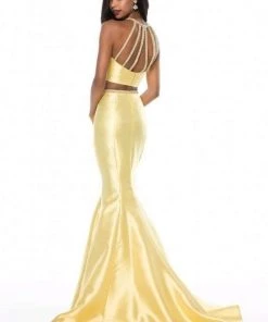 Sherri Hill - 52024 Strappy Two Piece Halter Mermaid Gown