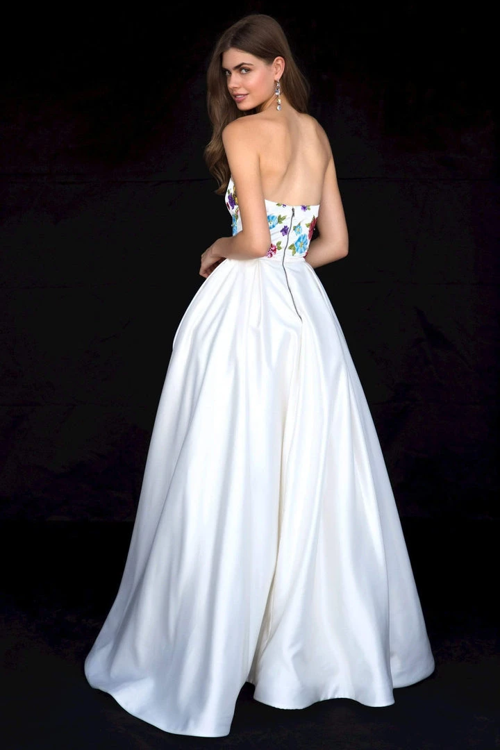 Sherri Hill - 52038 Strapless Embroidered Satin Ballgown 4 Sherri Hill - 52038 Strapless Embroidered Satin Ballgown