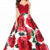 Sherri Hill - 52039 Pearl Beaded Sweetheart Floral Print Ballgown