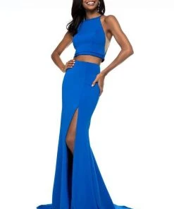 Sherri Hill - 52042 Two Piece Halter Bodice High Slit Long Dress 15 Sherri Hill - 52042 Two Piece Halter Bodice High Slit Long Dress