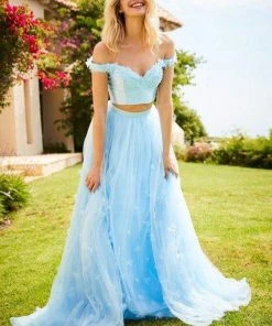 Sherri Hill - 52046 Two Piece Off-shoulder Tulle A-line Dress