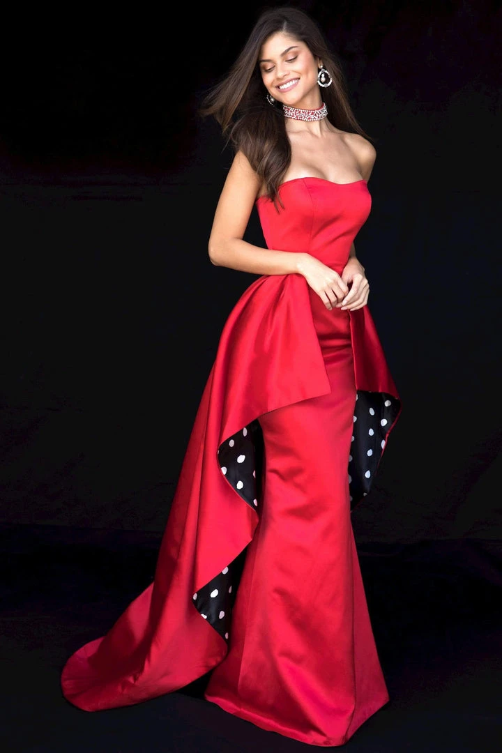 Sherri Hill - 52054 Strapless Dress With Polka Dot Overskirt 9 Sherri Hill - 52054 Strapless Dress With Polka Dot Overskirt