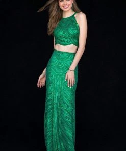 Sherri Hill - 52063 Two-Piece Fitted Long Sequined Dress 15 Sherri Hill - 52063 Two-Piece Fitted Long Sequined Dress