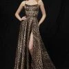 Sherri Hill - 52093 Animal Print A-line Gown With Train 2 Sherri Hill - 52093 Animal Print A-line Gown With Train