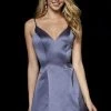 Sherri Hill - 52111 Spaghetti Straps V Neck Short Satin Dress