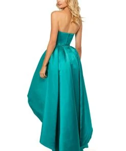 Sherri Hill - 52114 Strapless Satin High-Low Gown