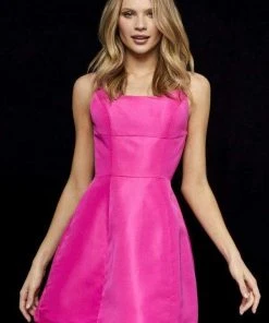 Sherri Hill - 52154 Sleeveless Taffeta Lace Up A-Line Short Dress