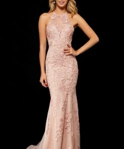 Sherri Hill - 52160 Halter Neck Trumpet Dress