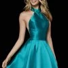 Sherri Hill - 52181 High Halter Neck Satin A-Line Dress