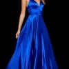 Sherri Hill - 52195 V Neck Spaghetti Straps A-Line Satin Dress 2 Sherri Hill - 52195 V Neck Spaghetti Straps A-Line Satin Dress