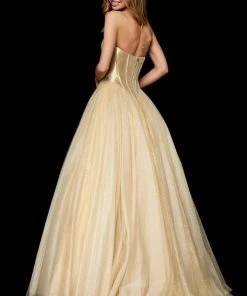 Sherri Hill - 52265 Sweetheart Long Gold Dress