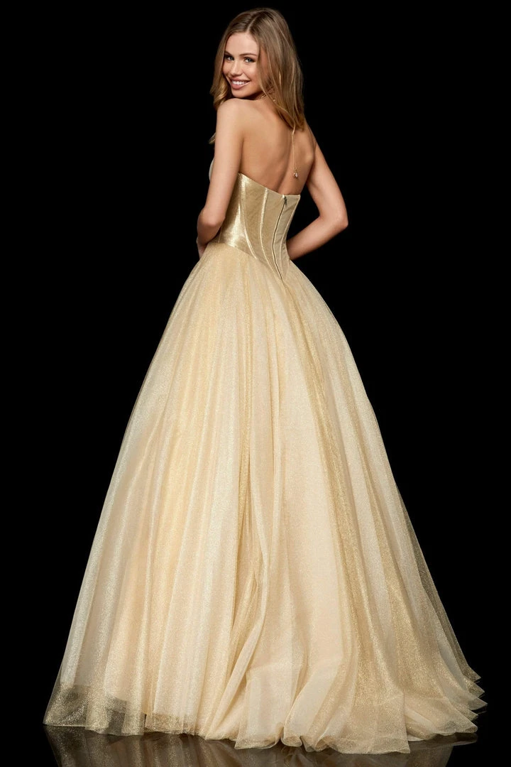 Sherri Hill - 52265 Sweetheart Long Gold Dress 4 Sherri Hill - 52265 Sweetheart Long Gold Dress