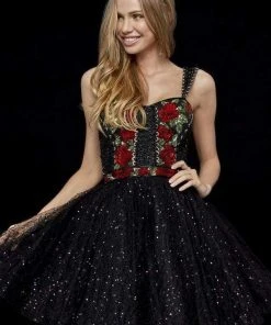 Sherri Hill - 52271 Bedazzled Semi-Sweetheart Tulle A-line Dress