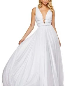 Sherri Hill - 52274 Deep V-Neck A-line Long Dress