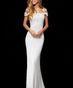 Sherri Hill - 52292 Beaded Off-Shoulder Sheath Dress