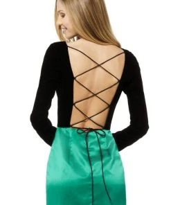 Sherri Hill - 52301 Long Sleeve Fitted Velvet Zip Up Dress