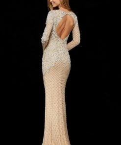 Sherri Hill - 52313 Beaded Long Sleeve Sheath Dress