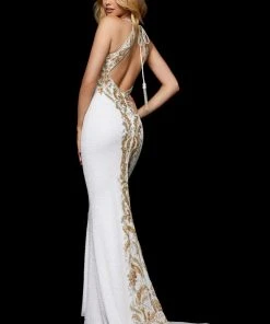 Sherri Hill - 52320 Halter Neck Beaded Long Dress 6 Sherri Hill - 52320 Halter Neck Beaded Long Dress