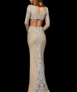 Sherri Hill - 52325 Beaded Long Sleeve Long Dress 6 Sherri Hill - 52325 Beaded Long Sleeve Long Dress