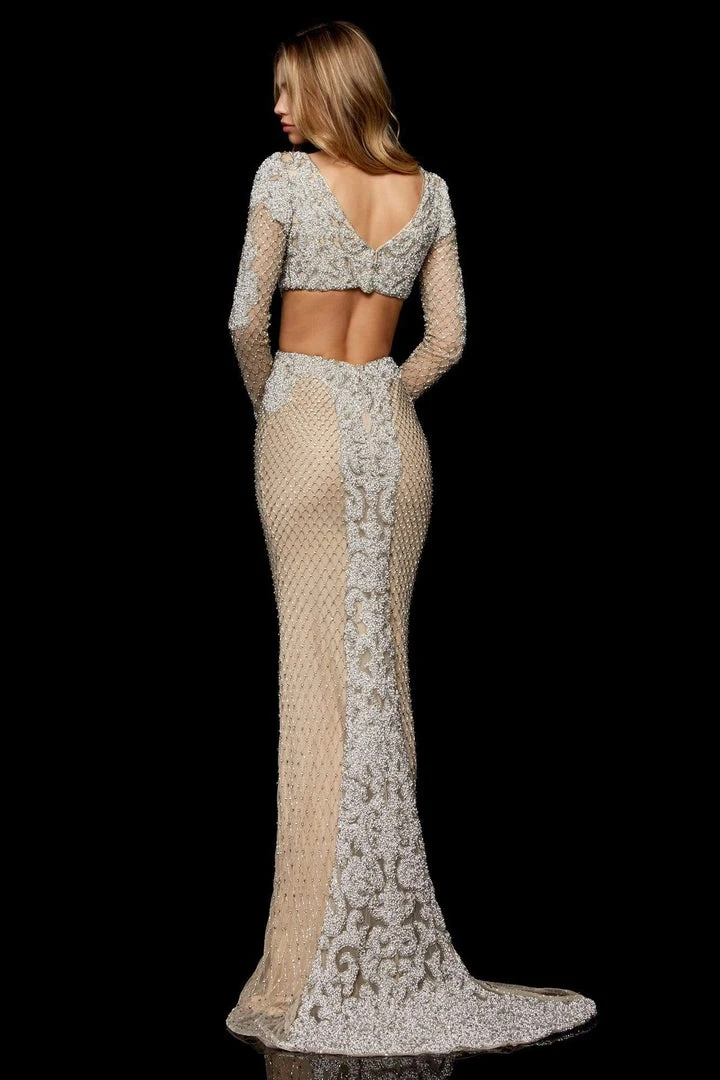 Sherri Hill - 52325 Beaded Long Sleeve Long Dress 4 Sherri Hill - 52325 Beaded Long Sleeve Long Dress