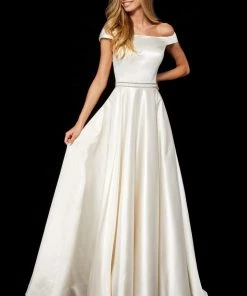 Sherri Hill - 52332 Mikado Satin Off The Shoulder A Line Dress