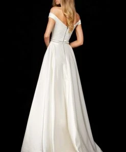 Sherri Hill - 52332 Mikado Satin Off The Shoulder A Line Dress