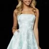 Sherri Hill - 52337 Brocade Print Strapless A-Line Short Dress 1 Sherri Hill - 52337 Brocade Print Strapless A-Line Short Dress