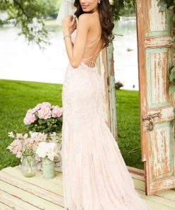 Sherri Hill - 52338 Sexy Open Back Foliage Motif Dress 13 Sherri Hill - 52338 Sexy Open Back Foliage Motif Dress