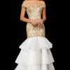 Sherri Hill - 52347 Cap Sleeved Off Shoulder Tiered Mermaid Dress