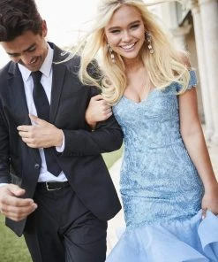 Sherri Hill - 52347 Cap Sleeved Off Shoulder Tiered Mermaid Dress 7 Sherri Hill - 52347 Cap Sleeved Off Shoulder Tiered Mermaid Dress