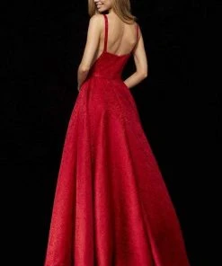 Sherri Hill - 52349 Scoop Neck Brocade A-Line Gown 5 Sherri Hill - 52349 Scoop Neck Brocade A-Line Gown