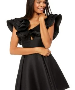 Sherri Hill - 52360 Ruffled Plunging V Neck Cocktail Dress