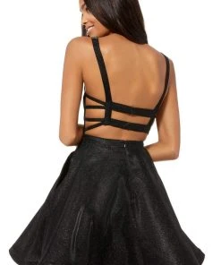 Sherri Hill - 52361 Glitter Ladder Back Short A Line Dress