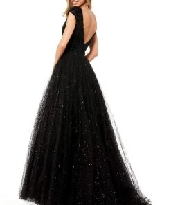Sherri Hill - 52365 Bateau Long Black Dress