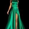Sherri Hill - 52407 High Neckline A-Line Evening Dress With Slit
