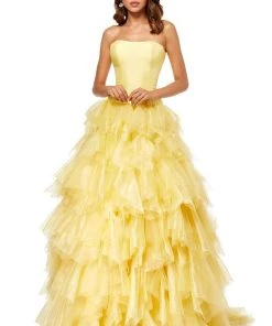 Sherri Hill - 52417 Tiered Tulle Skirt A-line Gown 9 Sherri Hill - 52417 Tiered Tulle Skirt A-line Gown