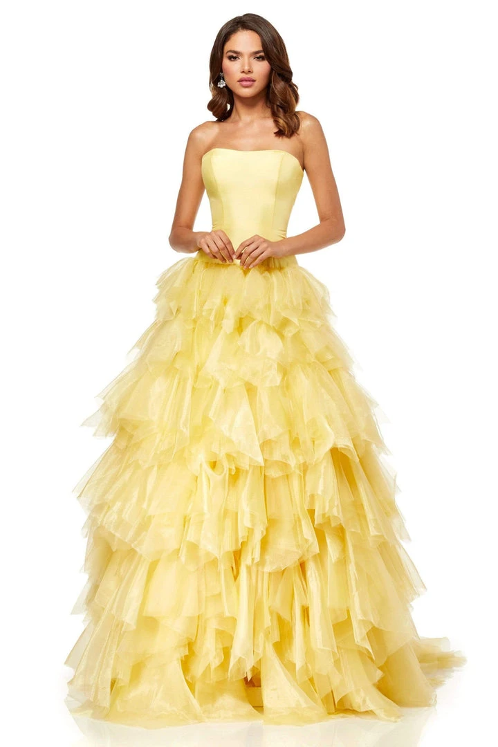 Sherri Hill - 52417 Tiered Tulle Skirt A-line Gown 5 Sherri Hill - 52417 Tiered Tulle Skirt A-line Gown