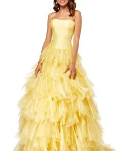 Sherri Hill - 52417 Tiered Tulle Skirt A-line Gown 11 Sherri Hill - 52417 Tiered Tulle Skirt A-line Gown