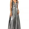 Sherri Hill - 52421 Metallic V-Neck Long A-line Dress 2 Sherri Hill - 52421 Metallic V-Neck Long A-line Dress