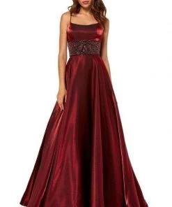 Sherri Hill - 52423 Beaded Scoop Neck Ballgown With Train