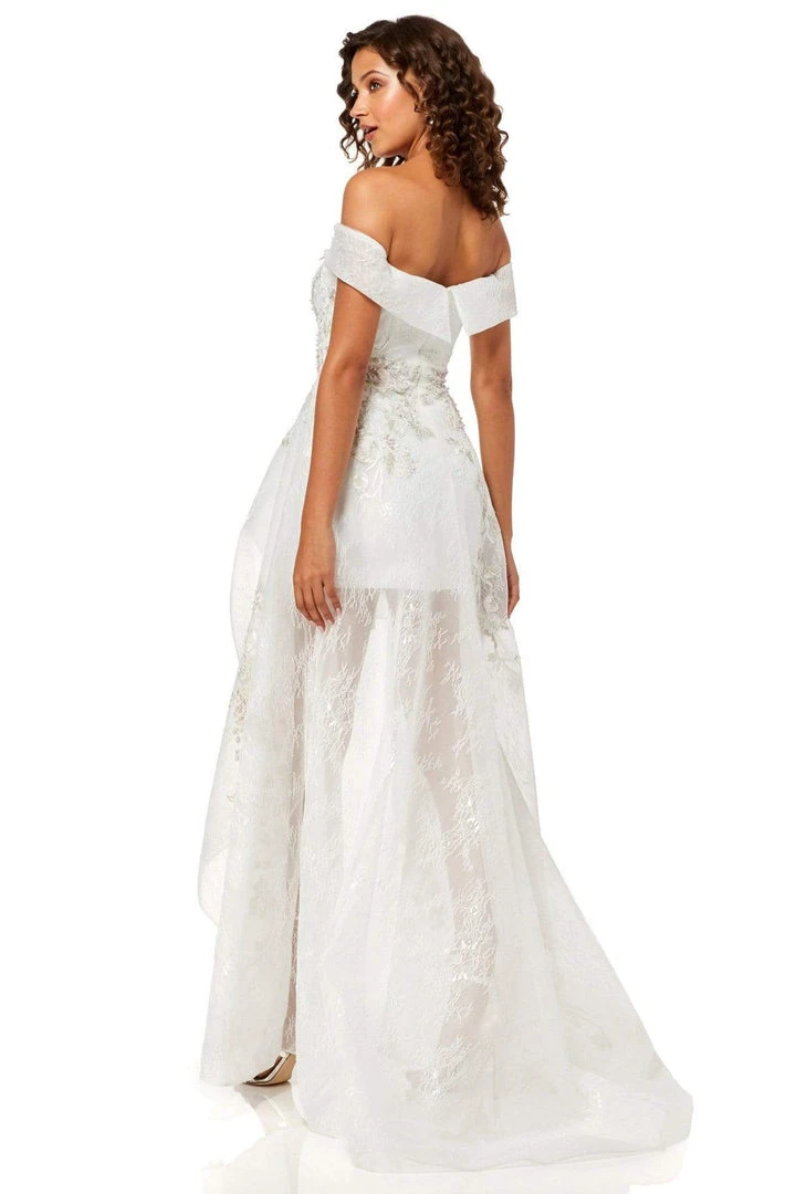 Sherri Hill - 52430 Off The Shoulder Beaded High-Low Dress 4 Sherri Hill - 52430 Off The Shoulder Beaded High-Low Dress