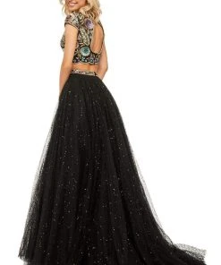 Sherri Hill - 52435 Two Piece Sequin Tulle Ballgown With Train 6 Sherri Hill - 52435 Two Piece Sequin Tulle Ballgown With Train